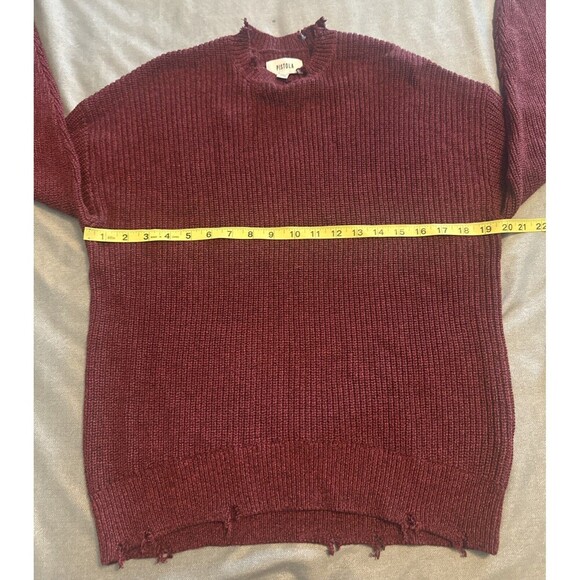 Pistola Eva Distressed Cherry Black Marl Cotton Crew Neck Sweater Sz XS NWOT - Picture 9 of 10